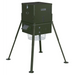 Front-left studio render of the American Feeder AF300 300 lb Scatter Feeder showing nameplate, access door hinges and varmint cage
