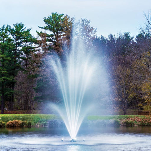 Scott_Aerator_Amherst_Pond_Fountain_in_water_with_trees_in_background