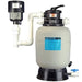 Aquadyne AD2000 Filtration System with tan vessel, top multiport valve, white PVC plumbing and DynaMax blower