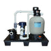 Complete Aquadyne AD4000/1.1B Filtration System on black pad with pump, UV sterilizer and grey filter tank