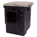 Black Easy Pro PSM Pro-Series Skimmer box with square weir opening and molded rock lid on a white background