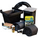 Skimmer, waterfall filter, liner, tubing and pump included in the EasyPro EM1621FB Pro-Series Pond Kit box layout