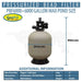 EasyPro PBF6000 Pressurized Bead Filter infographic with 24 inch diameter, 44 inch height and spec table for flow rate and pond size