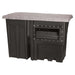 Black EasyPro PS2FB Pro-Series Skimmer box with grey faux-rock lid and front weir opening shown at a slight side angle