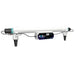Evolution Aqua 30 Watt Pond UV Clarifier at a slight side angle showing mounting bracket, teal end caps and hosetail fittings