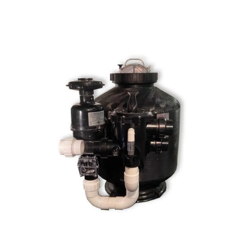 GCTek AlphaONE Biological Filter model 6.0 large tank with clear lid, agitator canister and multiport valve on clean white background