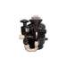 Mid-size GCTek AquaBead Bead Filter shown at side angle with black vessel, clear lid, air blower and white PVC piping