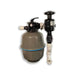 Grey-shell GCTek PondKeeper Biological Filter 1.75 showing top valve, gauge and tall side jetting tube for a 2,500 gallon pond