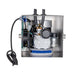 Interior of Kasco Home Series Bottom Diffused Aerator cabinet showing 1/4HP compressor, capacitor, and cooling fan