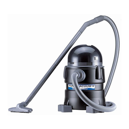 Matala Pond Vac II Sludge Vacuum with black container, domed motor head, extension pole and flexible suction hose