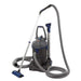 Front studio view of the OASE PondoVac 4 pond and pool vacuum canister with arched hose, twin pipes and floor nozzle