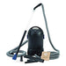 Oase PondoVac Classic pond vacuum shown complete with transparent wand, coiled hoses, nozzles and filter bag on white