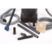 Complete accessory set for the Oase PondoVac Classic laid out with hoses, suction pipes, nozzles and filter bag on white