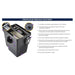Ten numbered callouts on the Oase ProfiClear Premium Compact L Rotating Screen Filter covering inlets, sieve, spray bar and drain