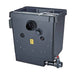 Angled front view of the Oase ProfiClear Premium Compact M Gravity EGC housing with inlet ports and red sludge drain valve