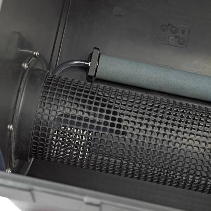 Interior mesh cylinder and aerator bar inside the Oase ProfiClear Premium Moving Bed Module Koi Pond Filter