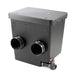 Angled front view of the Oase ProfiClear Premium Moving Bed Module Pond Filter with inlet ports and discharge valve