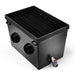Angled front view of the ProfiClear Premium XL Discharge Module - Pump Fed Bio Filter with inlets, media tray and sludge drain valve