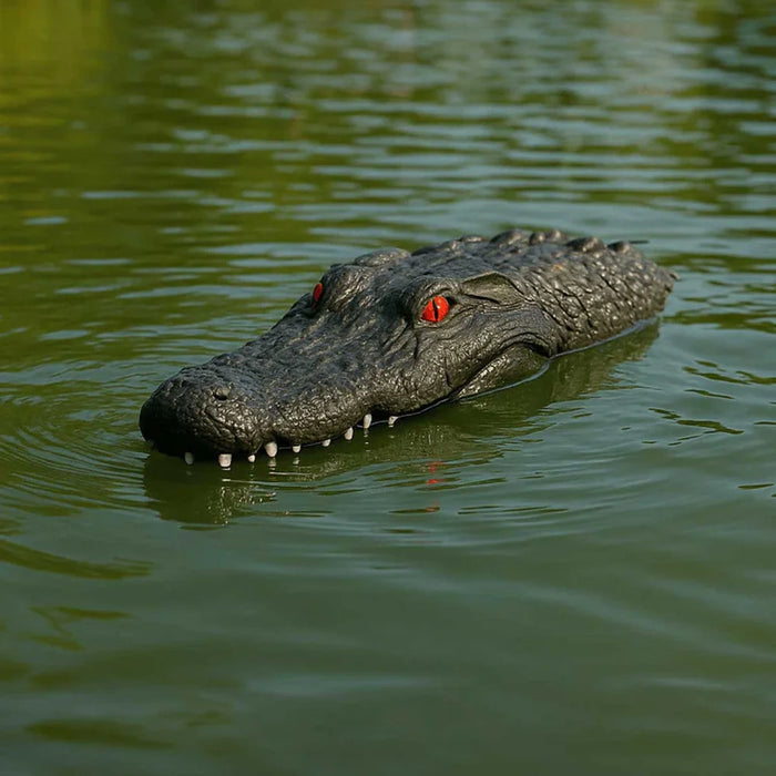 Floating alligator head decoy deterrent add-on for the Outdoor Water Solutions Steel Windmill Aerator 3 Leg