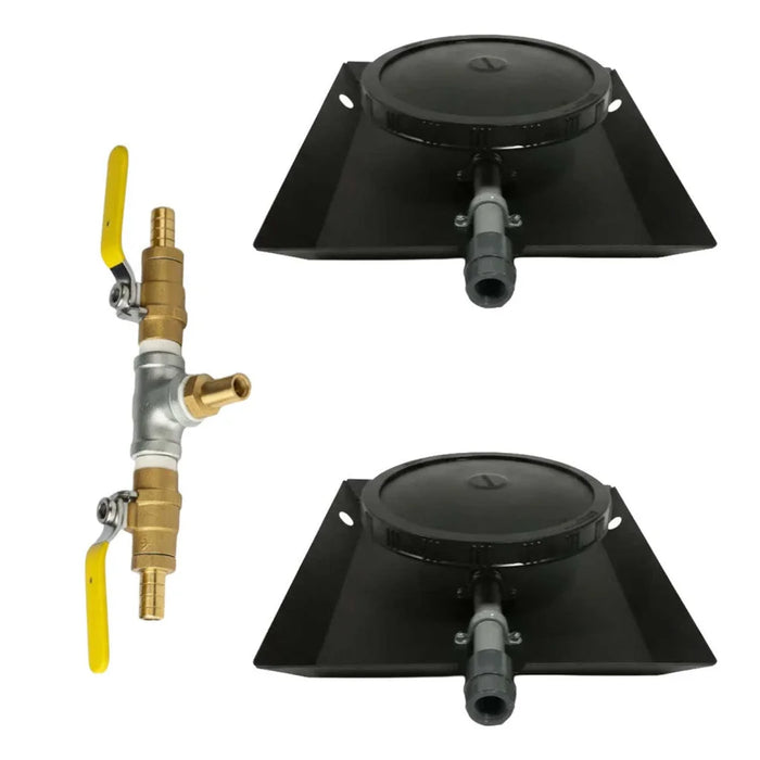 Two rubber membrane diffusers with brass valve for the Outdoor Water Solutions Steel Tower Windmill Pond Aerator