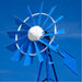 Blue and white powder coated fan head option for the Outdoor Water Solutions Steel Tower Windmill Pond Aerator