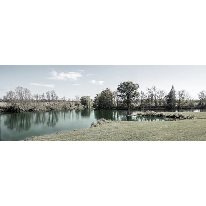 Stagnant untreated pond before the Outdoor Water Solutions 3 Leg Windmill Water Aerator improves water quality