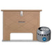 Tan ProLake 2.5 Electric Aeration System cabinet with locking hasp beside a Duraplate diffuser labeled for five units