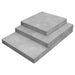 Set of three grey Level-Aer equipment pads used with the ProLake Solaer Solar Aeration System shown stacked in sizes