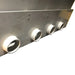 Close-up of the four 4-inch outlet fittings on the Sea Side Aquatics 60 Inch Bakki Shower with 4 Outlets bottom tray