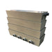 Angled view of the Sea Side Aquatics Large 60 Inch Bakki Shower with 4 Outlets showing four stacked tan trays and outlets