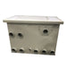 Rear view of the Sea Side Aquatics Entry C25 LOW RDF Filter showing inlet outlet ports and 110 mm waste water outlet