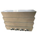 Front view of the Sea Side Aquatics 60 Inch Bakki Shower with 4 Outlets displaying stacked filtration trays and white outlets
