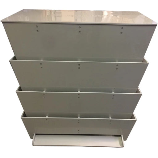 Front view of the Sea Side Aquatics 38 Inch Bakki Shower Waterfall with four stacked trays and a top distribution tray