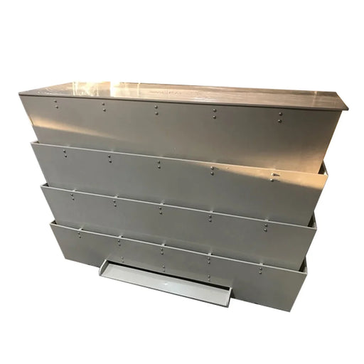 Angled full view of the four-tier stacked Sea Side Aquatics 60 Inch Bakki Shower with Waterfall polypropylene pond filter