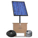 Complete Solaer® Pond Aerator kit with tan cabinet, solar panel on pole, airline coil and diffuser