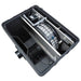 Open top view inside the Oase ProfiClear Premium Compact M showing the rotating drum, spray bar and drive motor